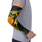 Personalised Western Australia Oztag Swan Arm Sleeves Black Gold Geometric Swan Aboriginal
