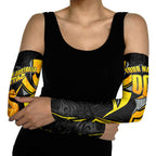 Personalised Western Australia Oztag Swan Arm Sleeves Black Gold Geometric Swan Aboriginal