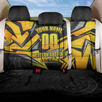 Personalised Western Australia Oztag Swan Back Car Seat Cover Black Gold Geometric Swan Aboriginal