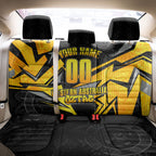 Personalised Western Australia Oztag Swan Back Car Seat Cover Black Gold Geometric Swan Aboriginal