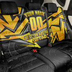 Personalised Western Australia Oztag Swan Back Car Seat Cover Black Gold Geometric Swan Aboriginal