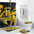 Personalised Western Australia Oztag Swan Bathroom Set Black Gold Geometric Swan Aboriginal