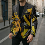 Personalised Western Australia Oztag Swan Blazer Black Gold Geometric Swan Aboriginal