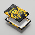 Personalised Western Australia Oztag Swan Canvas Wall Art Black Gold Geometric Swan Aboriginal