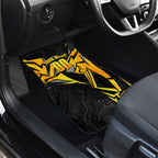 Personalised Western Australia Oztag Swan Car Mats Black Gold Geometric Swan Aboriginal