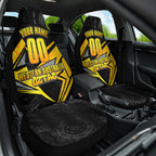 Personalised Western Australia Oztag Swan Car Seat Cover Black Gold Geometric Swan Aboriginal