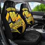 Personalised Western Australia Oztag Swan Car Seat Cover Black Gold Geometric Swan Aboriginal