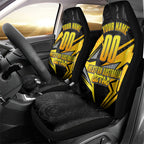 Personalised Western Australia Oztag Swan Car Seat Cover Black Gold Geometric Swan Aboriginal