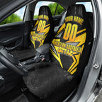 Personalised Western Australia Oztag Swan Car Seat Cover Black Gold Geometric Swan Aboriginal