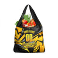 Personalised Western Australia Oztag Swan Grocery Bag Black Gold Geometric Swan Aboriginal