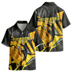 Personalised Western Australia Oztag Swan Kid Hawaiian Shirt Black Gold Geometric Swan Aboriginal
