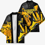 Personalised Western Australia Oztag Swan Kimono Black Gold Geometric Swan Aboriginal