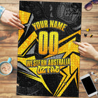 Personalised Western Australia Oztag Swan Puzzle Black Gold Geometric Swan Aboriginal