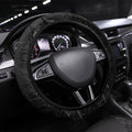 Western Australia Oztag Swan Steering Wheel Cover Black Gold Geometric Swan Aboriginal