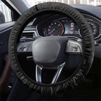 Western Australia Oztag Swan Steering Wheel Cover Black Gold Geometric Swan Aboriginal