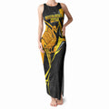 Personalised Western Australia Oztag Swan Tank Maxi Dress Black Gold Geometric Swan Aboriginal