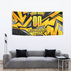 Personalised Western Australia Oztag Swan Tapestry Black Gold Geometric Swan Aboriginal