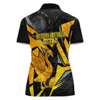 Personalised Western Australia Oztag Swan Women Polo Shirt Black Gold Geometric Swan Aboriginal