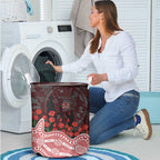 Gold Coast Suns ANZAC Day Laundry Basket Indigenous Dot Art with Poppy Flower Tribute