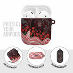 Gold Coast Suns ANZAC Day AirPods Case Indigenous Dot Art with Poppy Flower Tribute