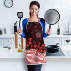 Gold Coast Suns ANZAC Day Apron Indigenous Dot Art with Poppy Flower Tribute