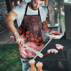 Gold Coast Suns ANZAC Day Apron Indigenous Dot Art with Poppy Flower Tribute