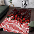 Gold Coast Suns ANZAC Day Area Rug Indigenous Dot Art with Poppy Flower Tribute