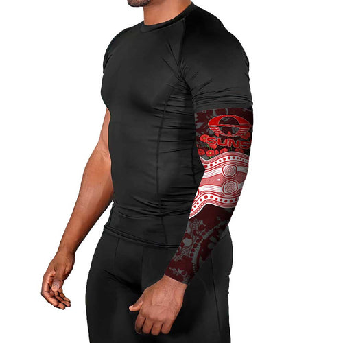 Gold Coast Suns ANZAC Day Arm Sleeves Indigenous Dot Art with Poppy Flower Tribute