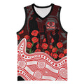 Gold Coast Suns ANZAC Day Basketball Jersey Indigenous Dot Art with Poppy Flower Tribute