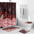 Gold Coast Suns ANZAC Day Bathroom Set Indigenous Dot Art with Poppy Flower Tribute