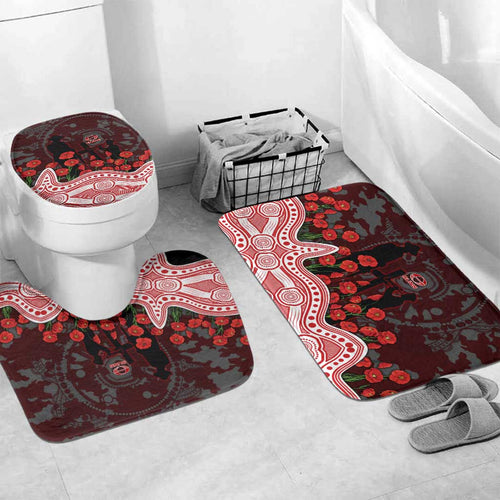 Gold Coast Suns ANZAC Day Bathroom Set Indigenous Dot Art with Poppy Flower Tribute