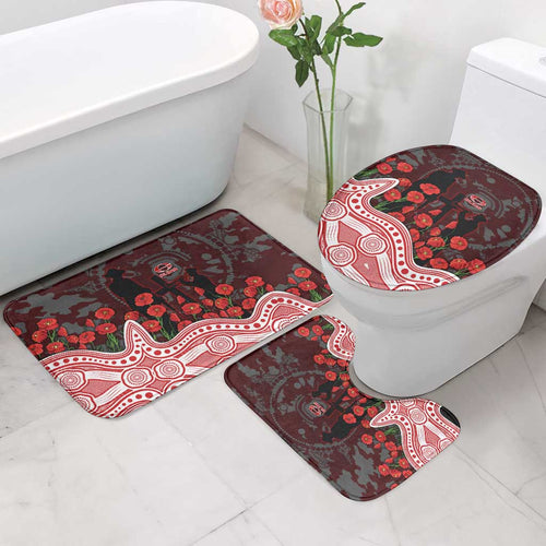 Gold Coast Suns ANZAC Day Bathroom Set Indigenous Dot Art with Poppy Flower Tribute