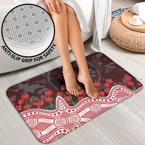 Gold Coast Suns ANZAC Day Bathroom Set Indigenous Dot Art with Poppy Flower Tribute