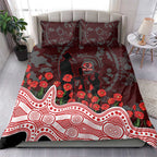 Gold Coast Suns ANZAC Day Bedding Set Indigenous Dot Art with Poppy Flower Tribute