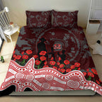 Gold Coast Suns ANZAC Day Bedding Set Indigenous Dot Art with Poppy Flower Tribute