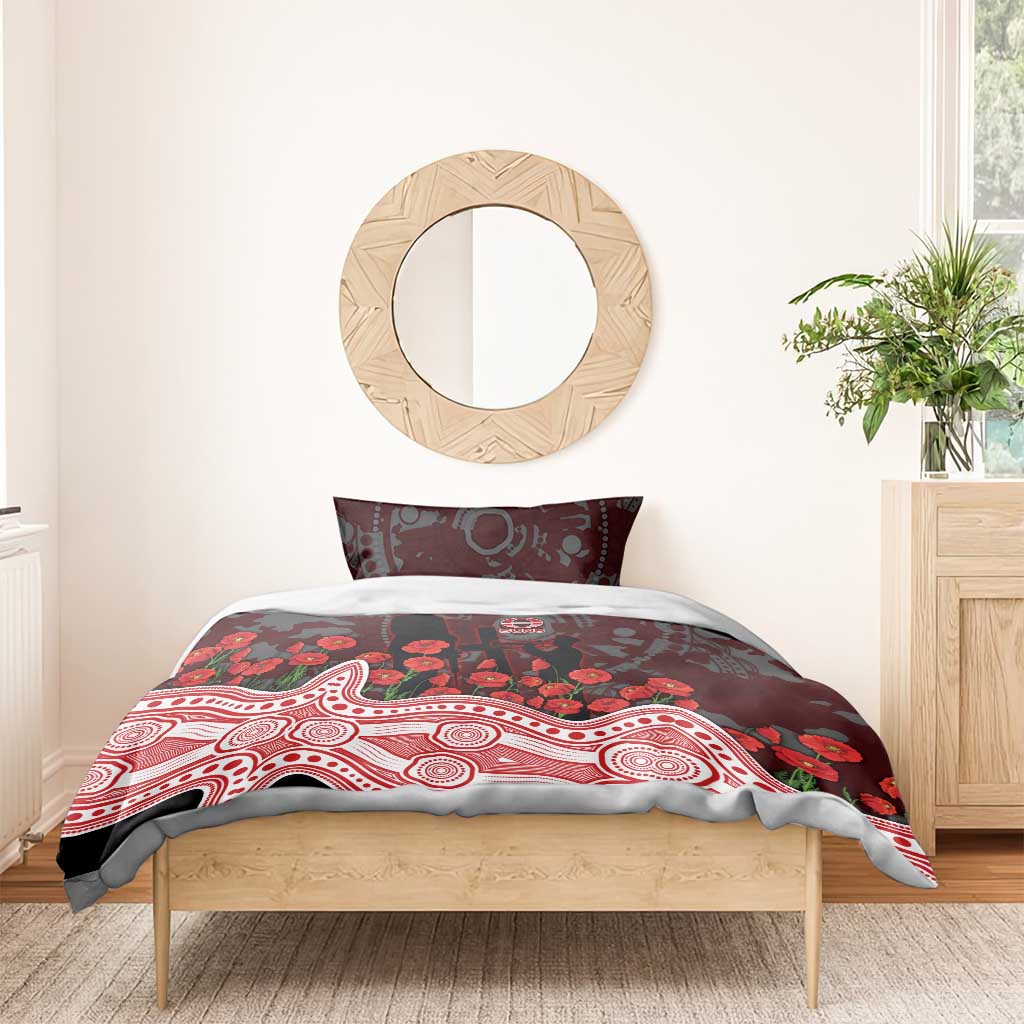 Gold Coast Suns ANZAC Day Bedding Set Indigenous Dot Art with Poppy Flower Tribute