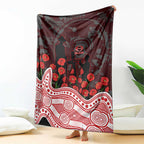 Gold Coast Suns ANZAC Day Blanket Indigenous Dot Art with Poppy Flower Tribute
