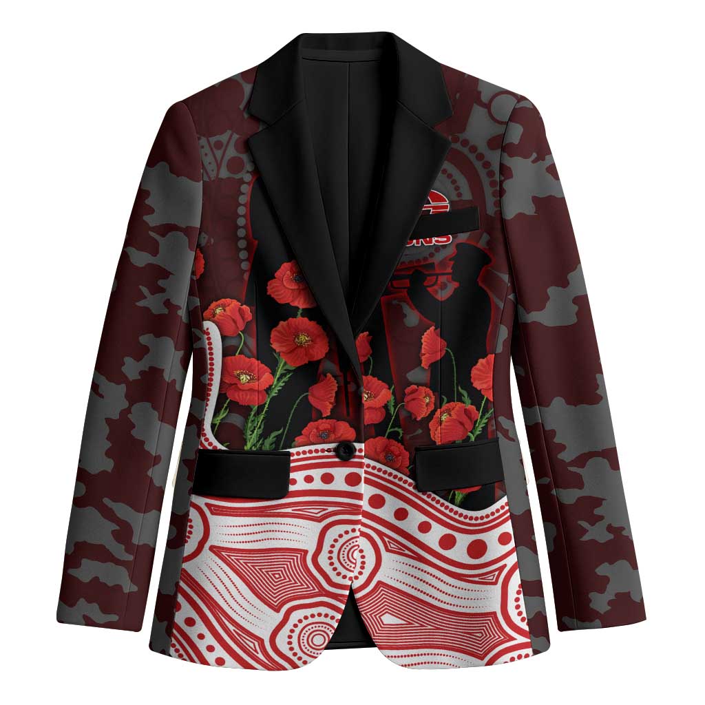 Gold Coast Suns ANZAC Day Blazer Indigenous Dot Art with Poppy Flower Tribute