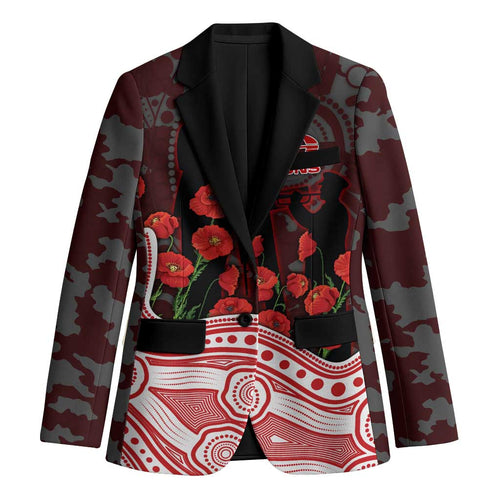 Gold Coast Suns ANZAC Day Blazer Indigenous Dot Art with Poppy Flower Tribute