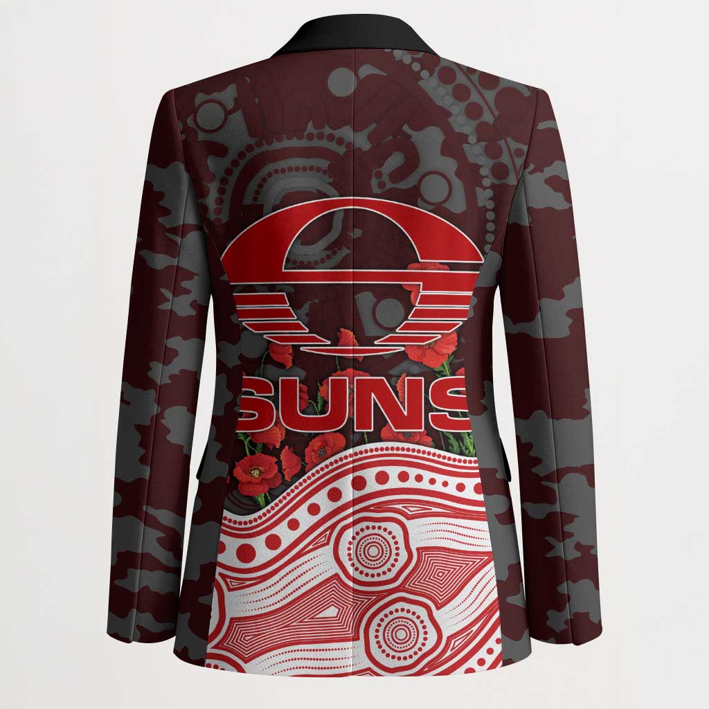 Gold Coast Suns ANZAC Day Blazer Indigenous Dot Art with Poppy Flower Tribute