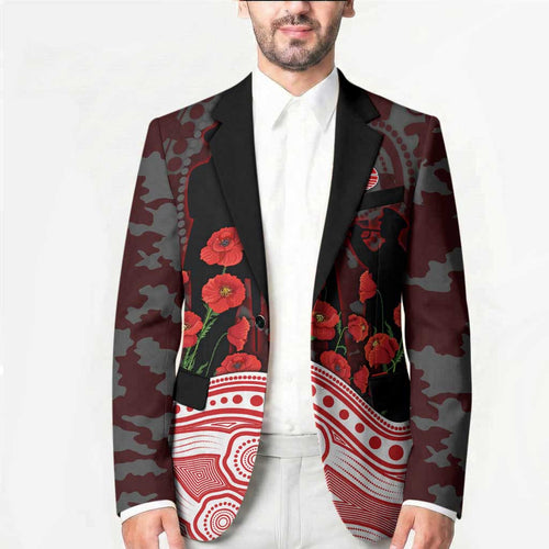 Gold Coast Suns ANZAC Day Blazer Indigenous Dot Art with Poppy Flower Tribute