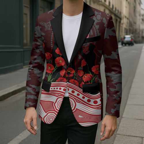 Gold Coast Suns ANZAC Day Blazer Indigenous Dot Art with Poppy Flower Tribute