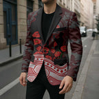 Gold Coast Suns ANZAC Day Blazer Indigenous Dot Art with Poppy Flower Tribute