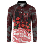 Gold Coast Suns ANZAC Day Button Sweatshirt Indigenous Dot Art with Poppy Flower Tribute