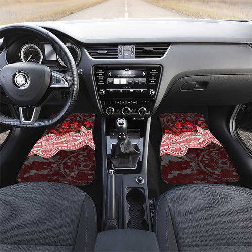 Gold Coast Suns ANZAC Day Car Mats Indigenous Dot Art with Poppy Flower Tribute