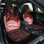 Gold Coast Suns ANZAC Day Car Seat Cover Indigenous Dot Art with Poppy Flower Tribute