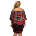 Gold Coast Suns ANZAC Day Family Matching Off Shoulder Short Dress and Hawaiian Shirt Indigenous Dot Art with Poppy Flower Tribute