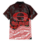 Gold Coast Suns ANZAC Day Family Matching Puletasi and Hawaiian Shirt Indigenous Dot Art with Poppy Flower Tribute