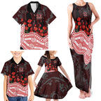 Gold Coast Suns ANZAC Day Family Matching Tank Maxi Dress and Hawaiian Shirt Indigenous Dot Art with Poppy Flower Tribute