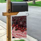 Gold Coast Suns ANZAC Day Garden Flag Indigenous Dot Art with Poppy Flower Tribute